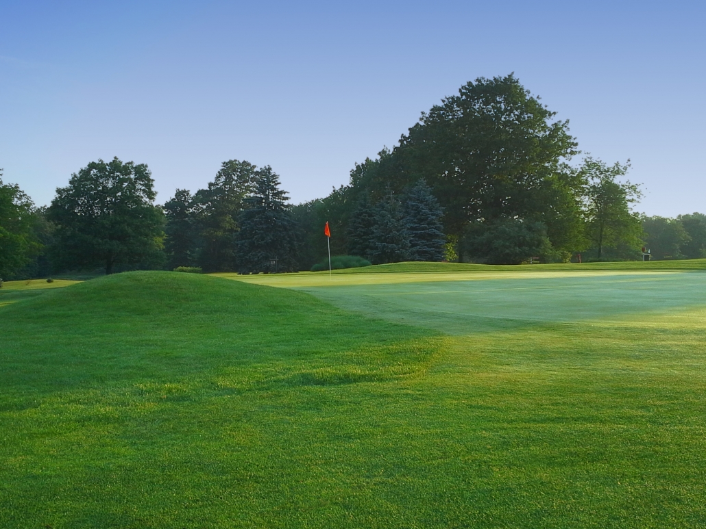 Red flag on golf course
